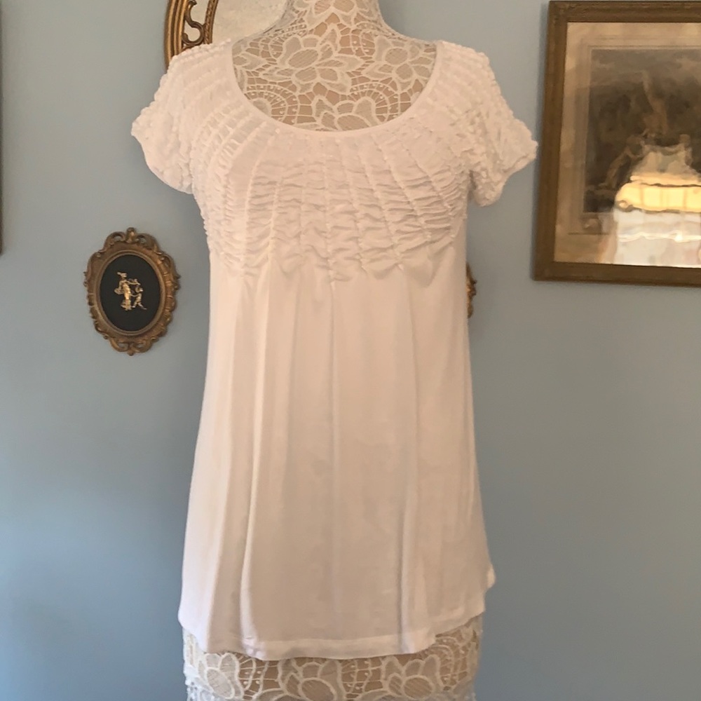Kenar White Ruffled Top M